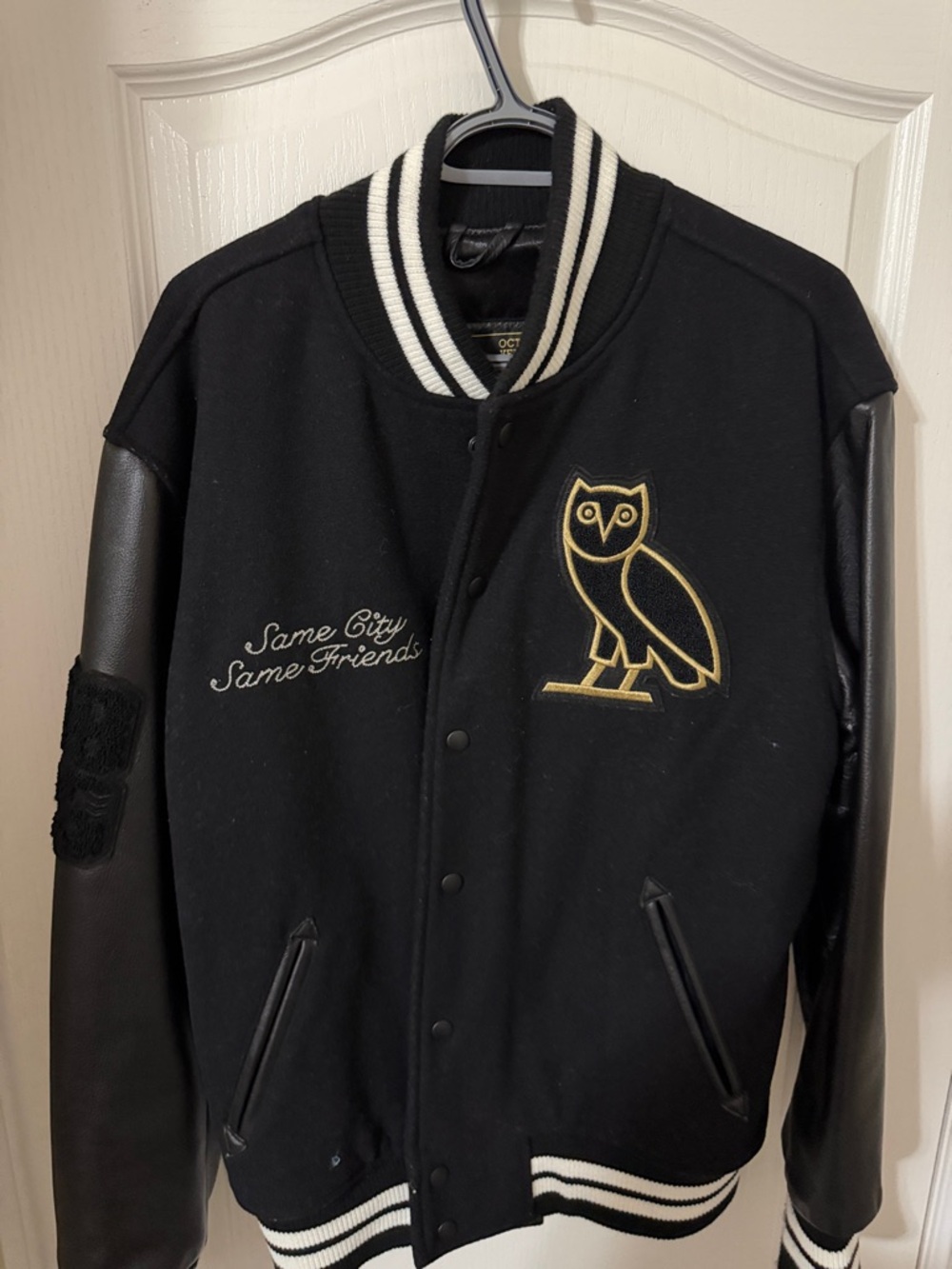 OVO collegiate Leather varsity Jacket size L